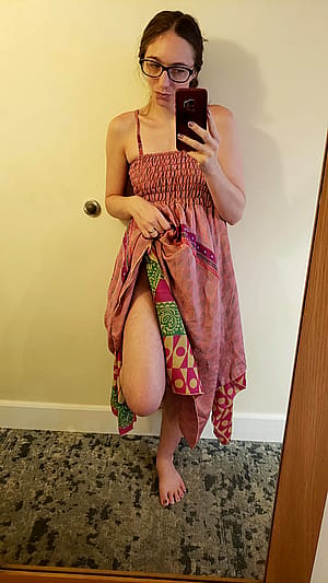 Lookin sexy with my dress lifted just a enough'