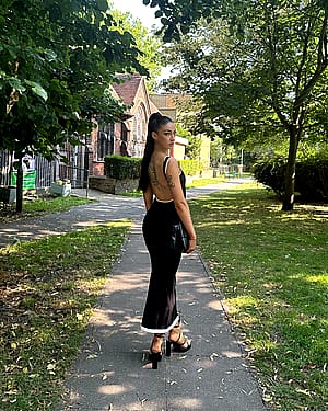 Beautiful black dress I styled for a day in London'