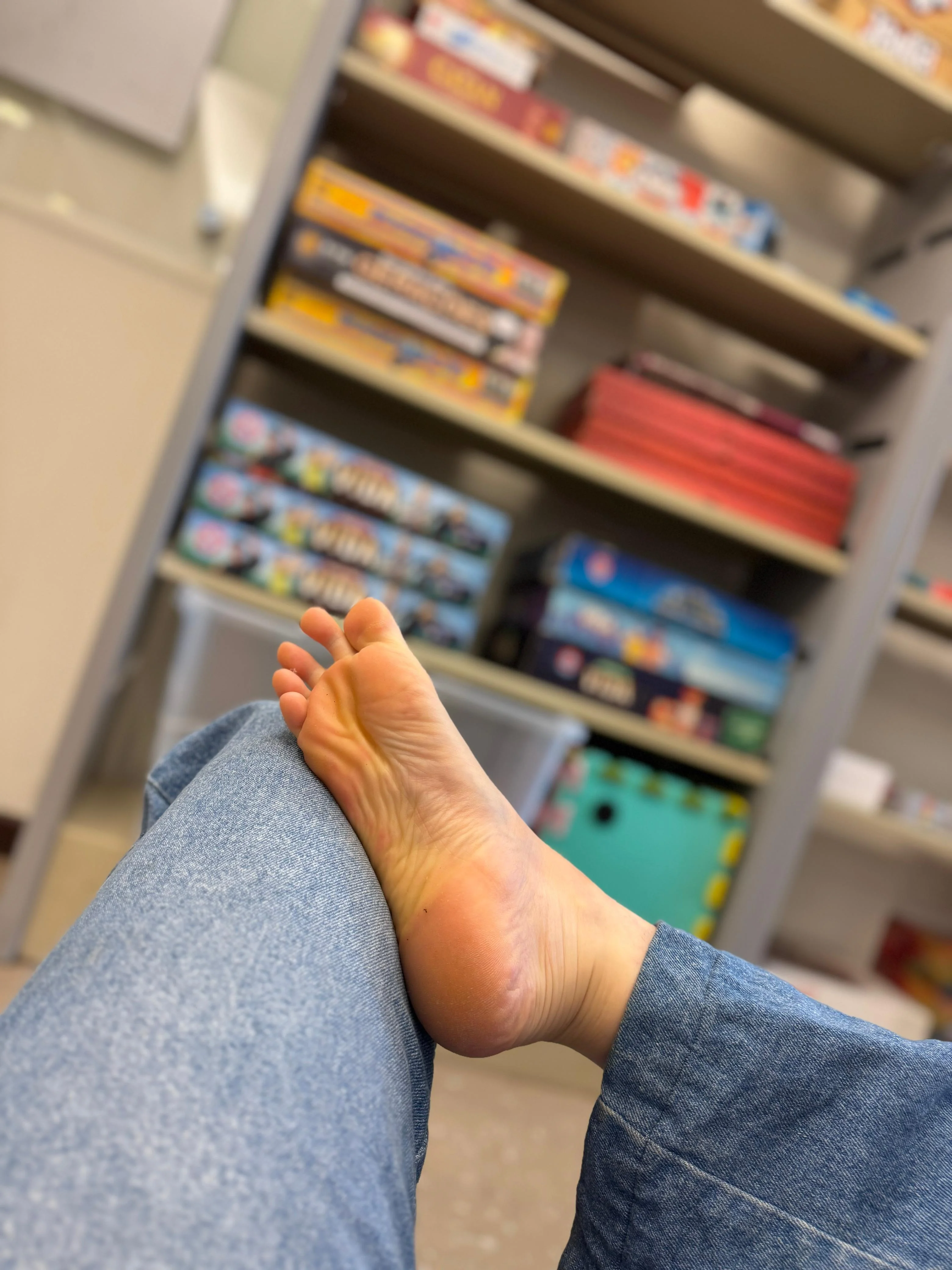Would you lick my sole here even if it meant you would be seen? picture 1 of 2