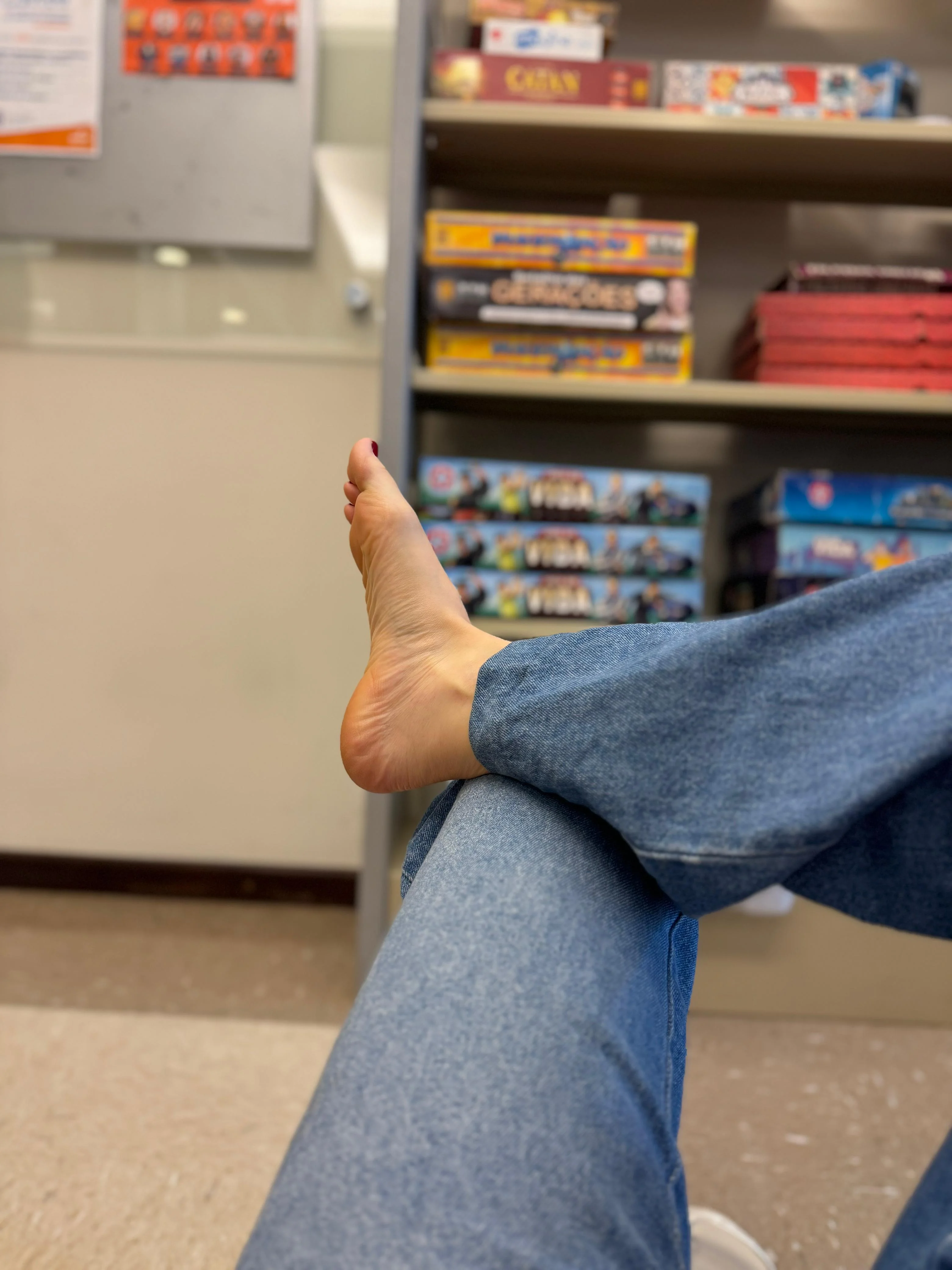 Would you lick my sole here even if it meant you would be seen? picture 2 of 2