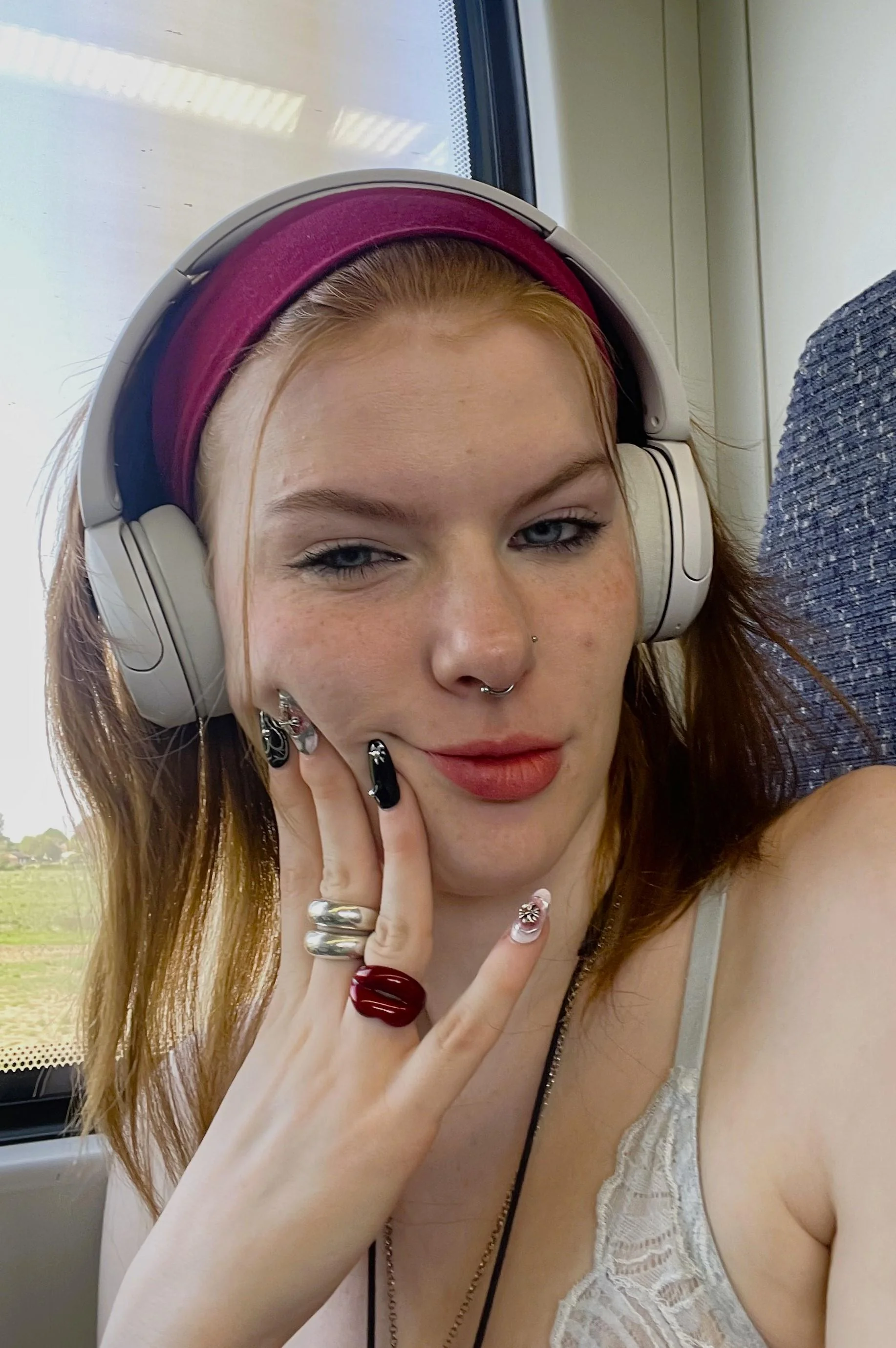 Flexing my freshly done nails picture 1 of 1