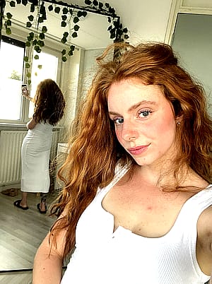 Pale beauty, radiant presence.'