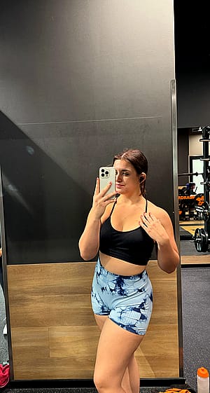 A college girl getting ready again'