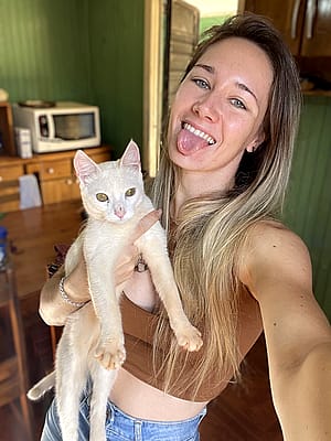 me and my little friend being happy in the morning'
